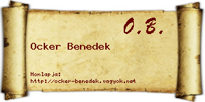 Ocker Benedek névjegykártya