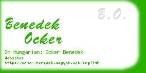 benedek ocker business card